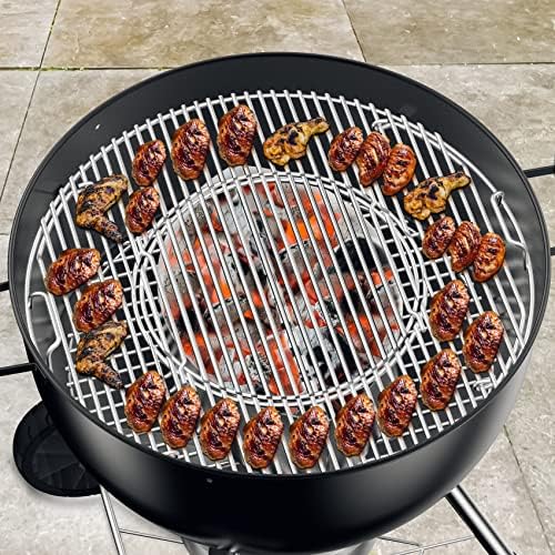 Skyflame 2 PCS Stainless Steel Charcoal Basket Holder, 2-IN-1 BBQ Grilling Accessories Compatible with Weber/Napoleon 22" / 26" Kettle Grill