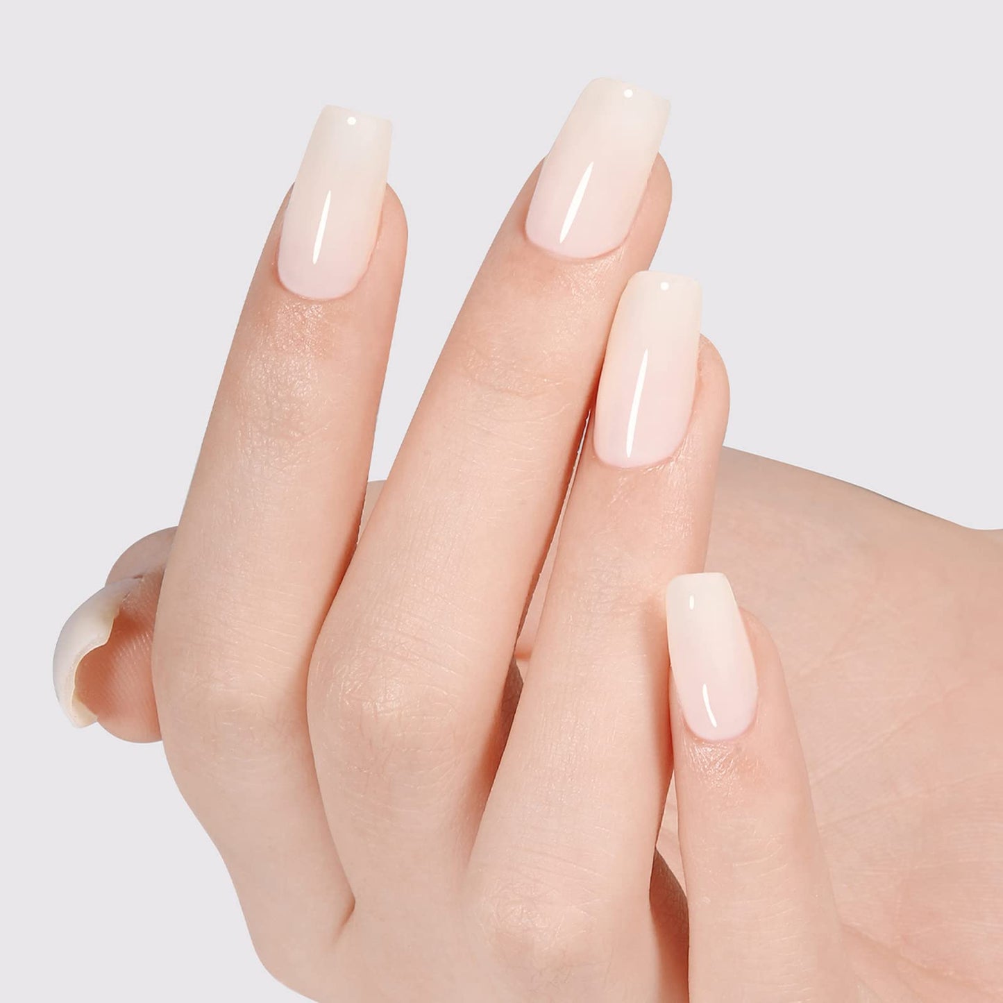 AILLSA Off White Gel Nail Polish Nude White Jelly Gels Nail Polish Light Color Translucent Soak Off U V Polish Beige Natural Gel Polish for Nail Art Manicure DIY at Home 0.51 Fl Oz /GB47