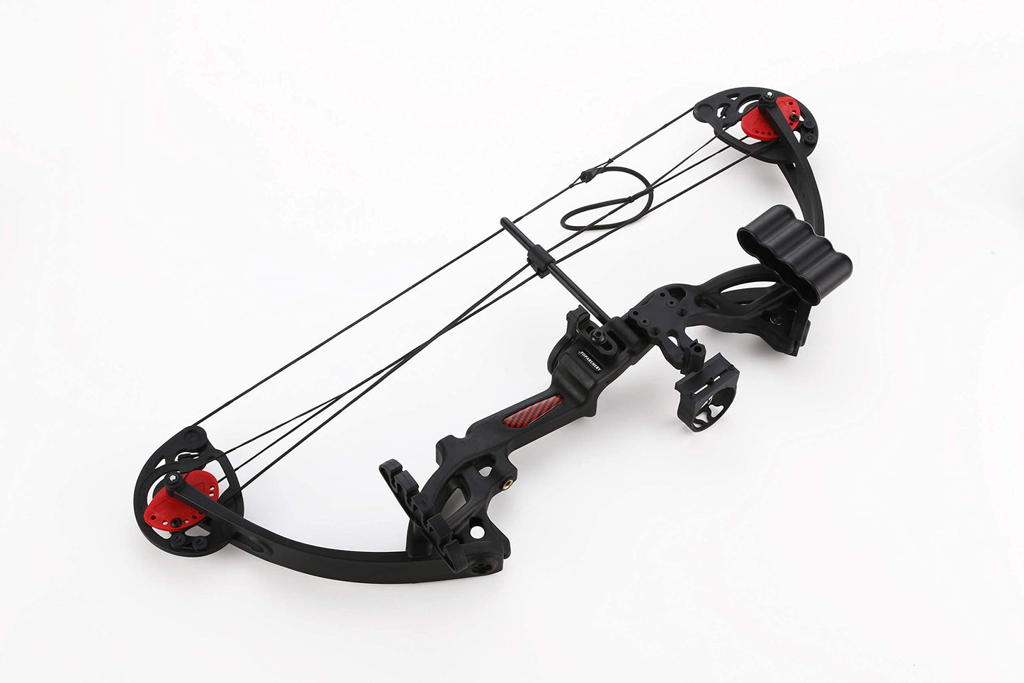 PANDARUS Compound Bow Archery for Youth and Beginner, Right/Left Handed,19”-28” Draw Length,15-29 Lbs Draw Weight, 260 fps, Package with Archery Hunting Equipment Carry Case（Black Right Handed Pro）