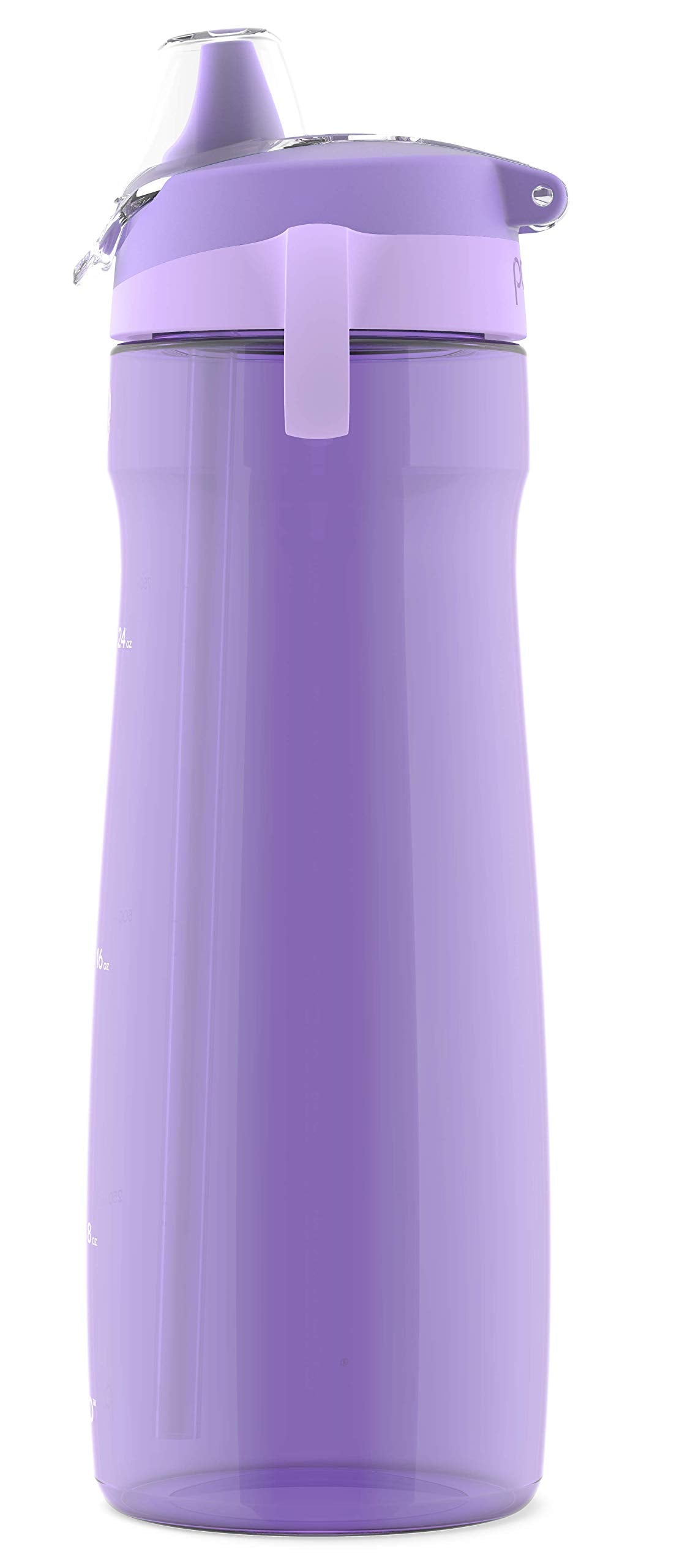 Pogo BPA-Free Tritan Plastic Water Bottle with Soft Straw, 32 Oz, Lilac