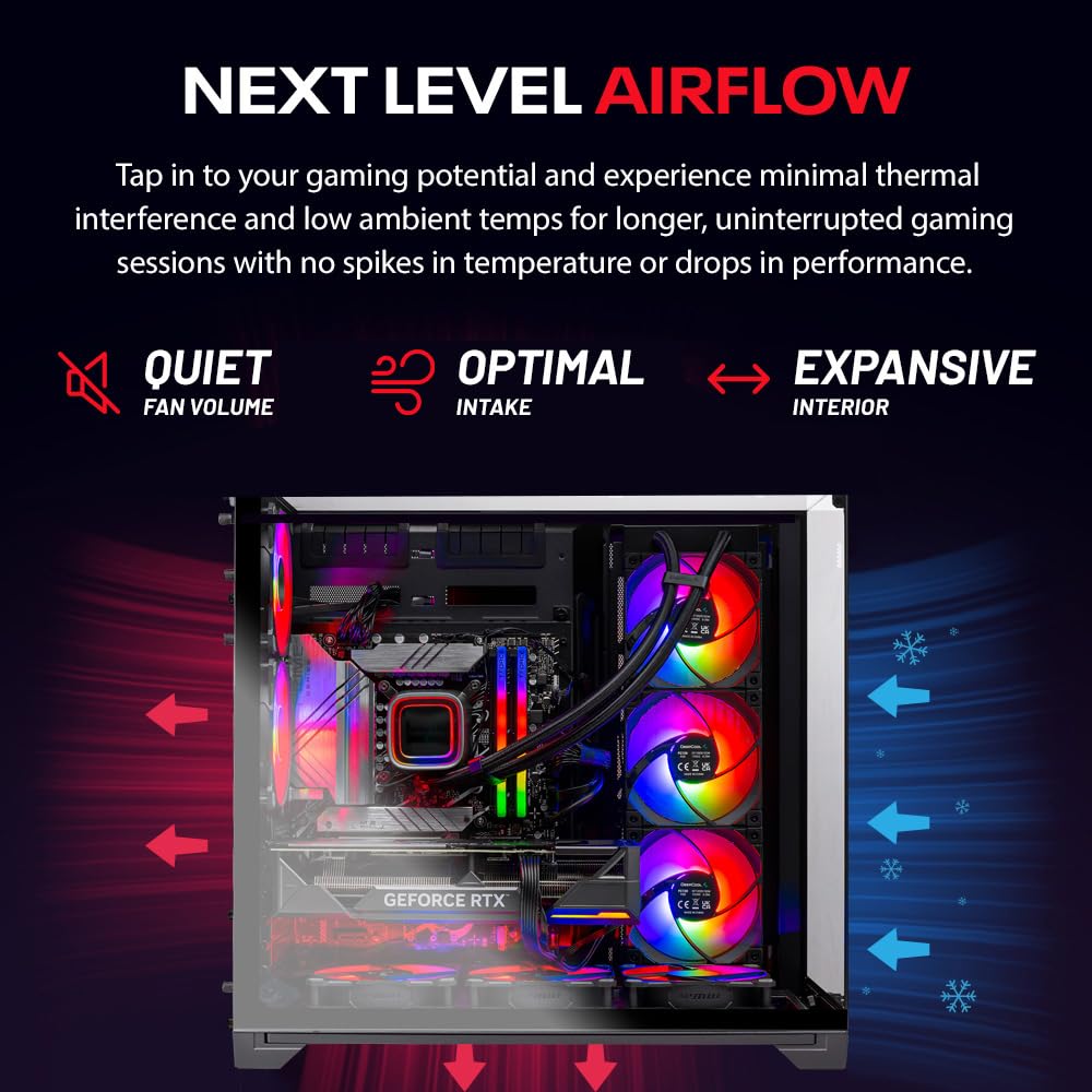 Skytech Gaming O11 Vision Desktop PC, Ryzen 7 9800X3D 4.7 GHz (5.2 GHz), AMD RX 9070XT 16GB, 2TB Gen4 NVMe SSD, 32GB DDR5 RAM 6000 RGB, 850W Gold ATX 3 PSU, 360mm ARGB AIO, Wi-Fi, Win 11