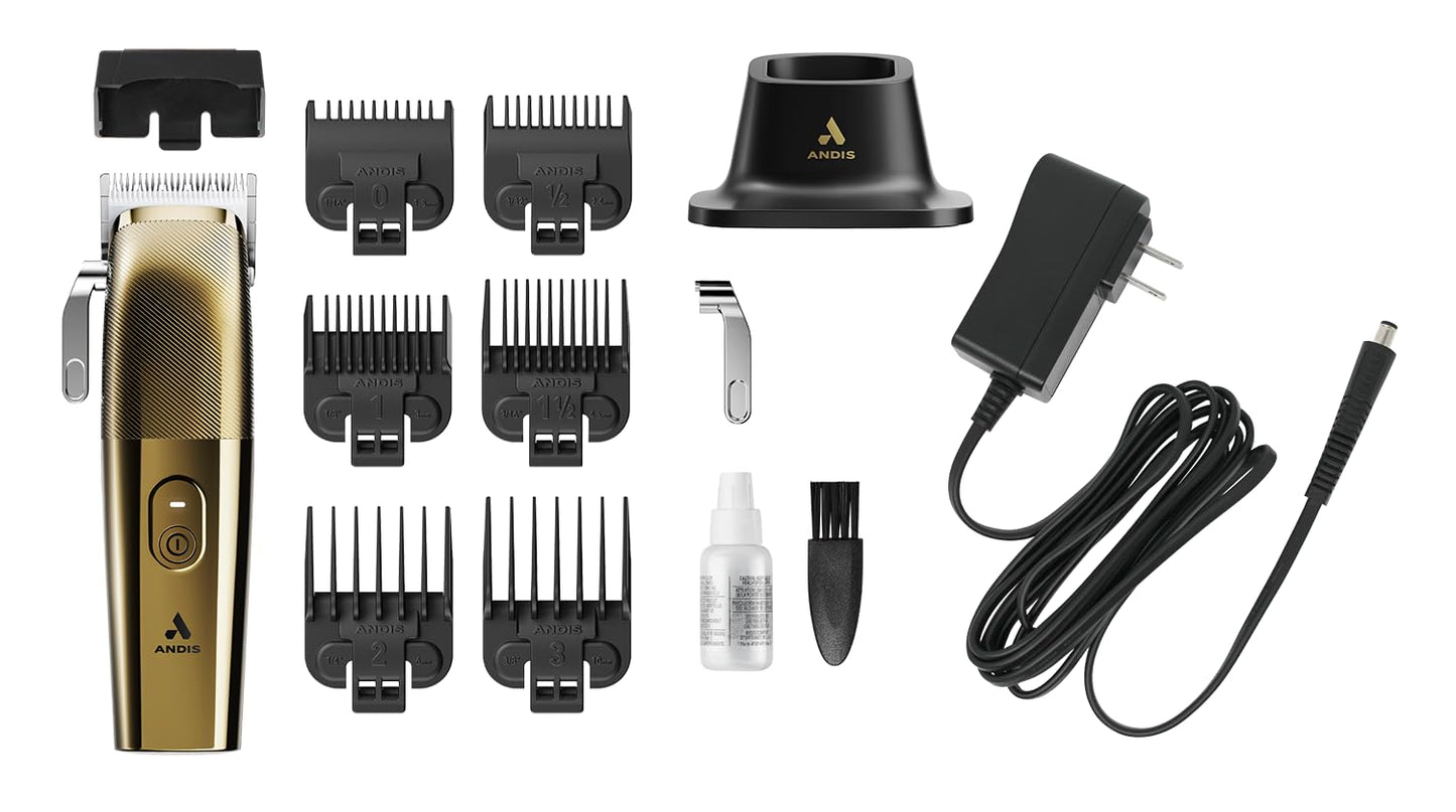 Andis Envy II Cordless Clipper Premium Edition, Professional Lithium-ion Electric Beard & Hair Clipper, Phaze Blade, Cordless, Gold