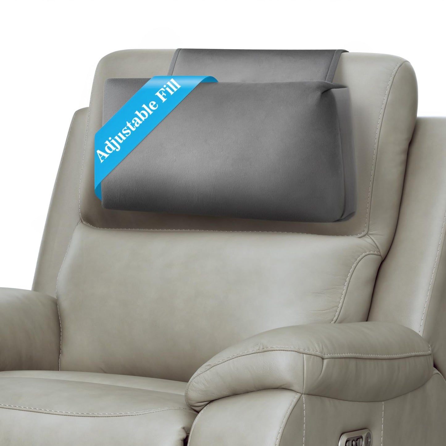 AHUAWA Recliner Headrest Pillow, Adjustable Neck & Head Support Pillow, Soft Velvet Non-Slip Headrest for Recliner, Couch, Chair, Sofa