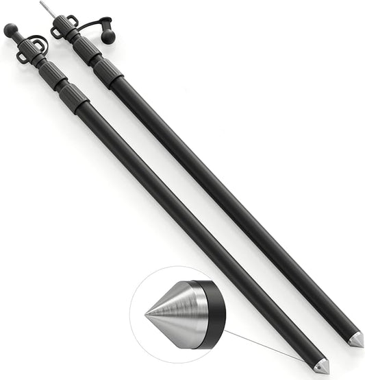 WILDROAD Tarp Poles Tent Poles Canopy Poles 7.7 ft, Telescoping Aluminum Poles with Non-Slip Aluminum Cone Bottom, Portable and Lightweight Camping Gear for Camping and Awnings, Set of 2