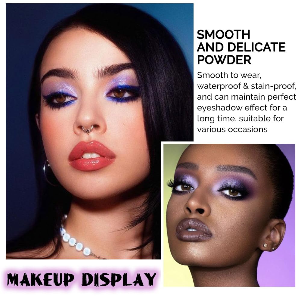 AMY'S DIARY Deep Light Purple Matte Shimmer Eye Shadow Palette Makeup,Eyeshadow Long Lasting Waterproof Cruelty-Free, 9 Blendable Shades in Smooth with Gorgeous Pearls for Girls (Purple palette)