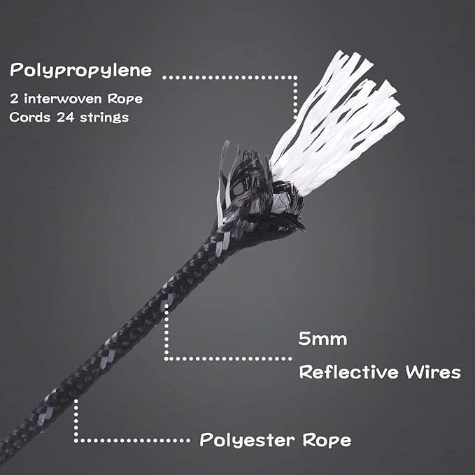 Hikeman 6 Pack 4mm Outdoor Guy Lines Tent Cords Lightweight Camping Rope with Aluminum Guylines Adjuster Tensioner Pouch for Tent Tarp, Canopy Shelter, Camping, Hiking, Backpacking (Army Green)