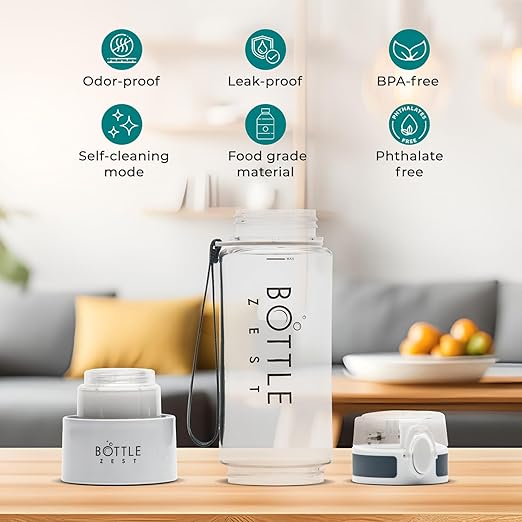 Hydrogen Water Bottle Generator Flip-Top, 380ML, 3000 PPB, SPE PEM Tech, 2-in-1 Tumbler w/Lid, BPA Free, Odorless & Chlorine-Free