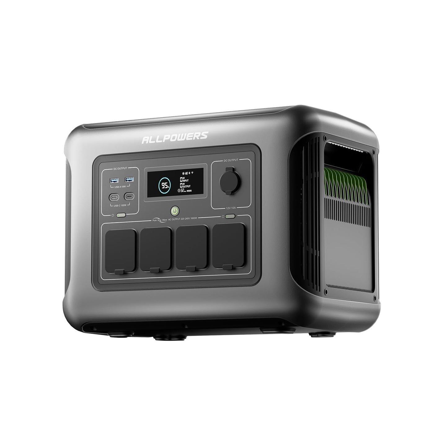 [2025 New Model] ALLPOWERS R1500 LITE Portable Power Station, 1056Wh LiFePO4 Battery Backup w/ 4 1600W (3200W peak) AC Outlets, 0-80% in 40 Min, 35dB UPS Solar Generator for Camping, RV, Home Use