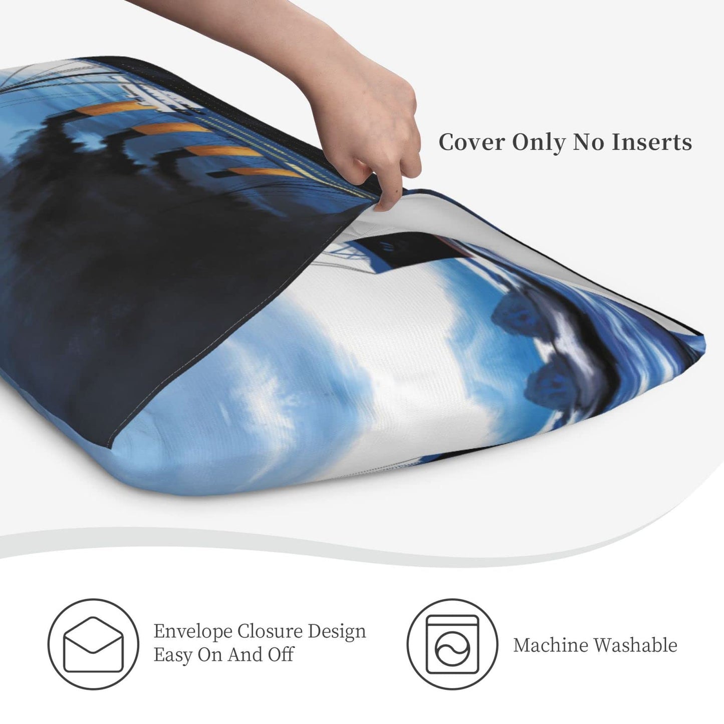 1 Pack Pillow Covers Super Soft Pillow Cases Rectangle Decorative Throw Pillowcase with Envelope Closure Wrinkle Fade and Stain Resistant 20x36