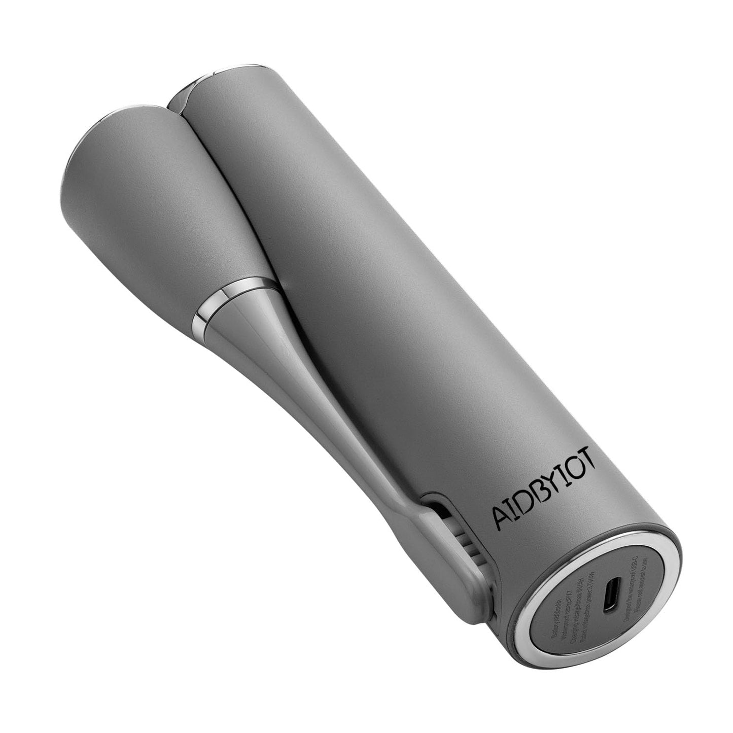 AIDBYIOT Folding Electric Toothbrush Grey Sonic Electric Toothbrush Self Cleaning Travel Toothbrush Rechargeable Portable.4 Brush Heads.