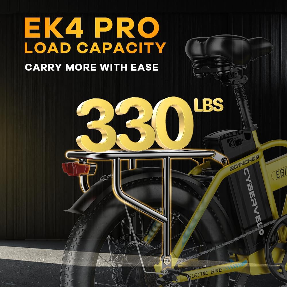 CBVELO 1000W Folding Electric Bike, 48V Large Removable Battery E Bike, 30+MPH, 80 Miles Max Range, 20" Fat Tire Electric Bike for Adults, Adult Electric Bicycles for Long
