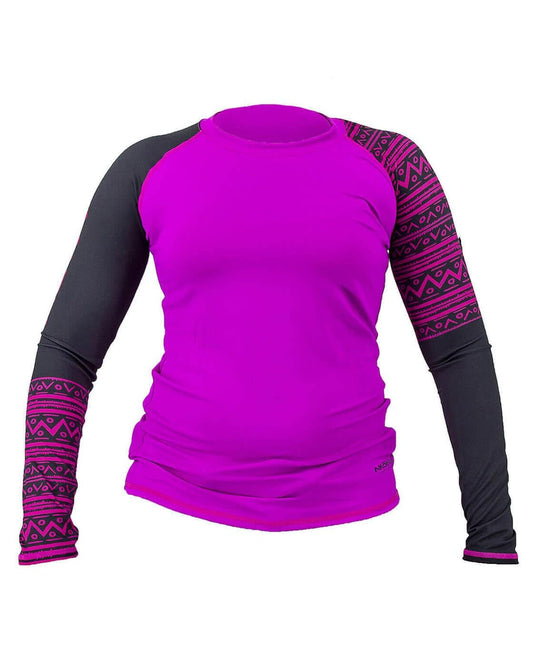 AKONA Women's Long Sleeve Rash Guard - Magenta - Medium