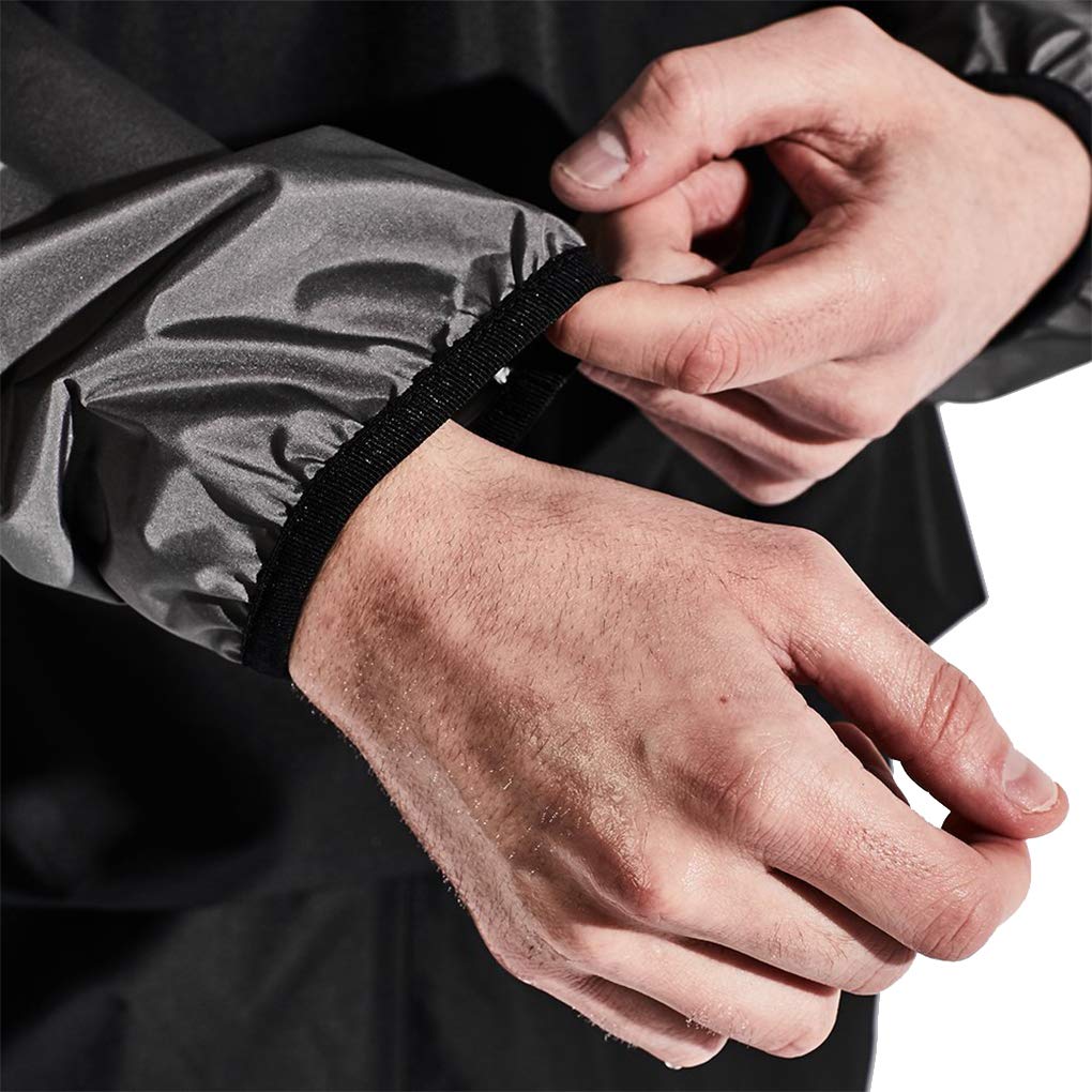HOTSUIT Sauna Suit for Men Sweat Sauna Jacket Pant Gym Workout Sweat Suits, Gray, S