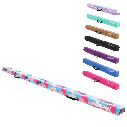 FBSPORT 8ft Balance Beam: Folding Floor Gymnastics Equipment for Kids Adults,Non Slip Rubber Base, Gymnastics Beam for Training, Practice, Physical Therapy and Professional Home Training