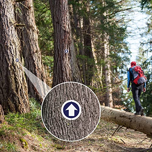 Amylove 24 Pieces Bright Reflective Trail Markers Round Bin Marker with Reflective Tacks Aluminum Signs Thumb Tacks for Hunting Hiking Camping and More (Blue)