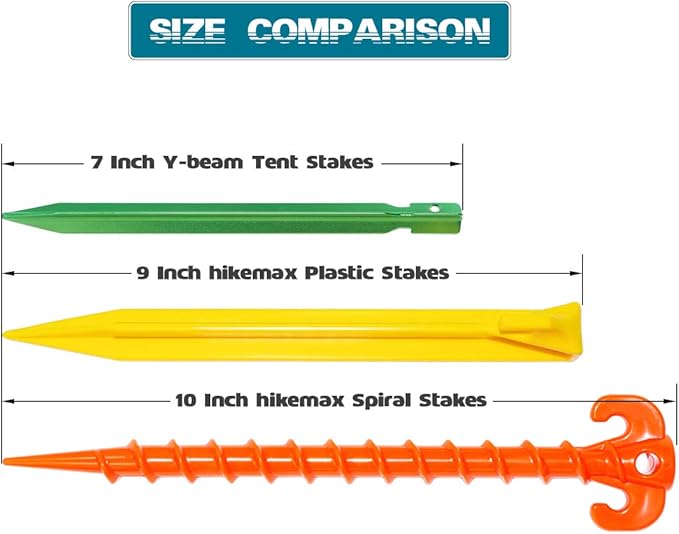 10 Pack Plastic Tent Stakes - 9 Inch Heavy Duty Beach Tent Pegs Canopy Stakes - Essential Gear for Camping, Backpacking, Gardening and More