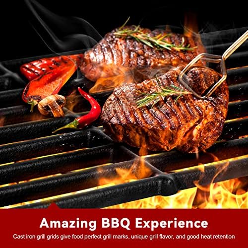 GGC Grill Grates Replacement for Chargriller 3001, 5050, 3008, 3030, 3725, 4000, 5252, King Griller 3008, 5252 and Others, 4 PCS Dumb Light Cast Iron Cooking Grid Grate(19 3/4" x 6 3/4" Each)