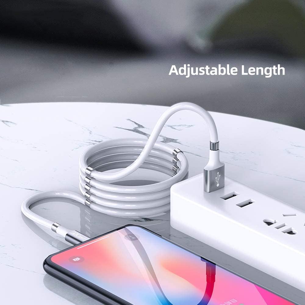 AICase Magnetic Charging Cable,(3FT) Super Organized Charging Magnetic Absorption Nano Data Cable for Phone 14 13 12 11/XS/XS Max/XR/X/8/8 Plus/7/7 Plus/6s/6s Plus/6/6 Plus/SE/5s/5c/5/Pad/Pod