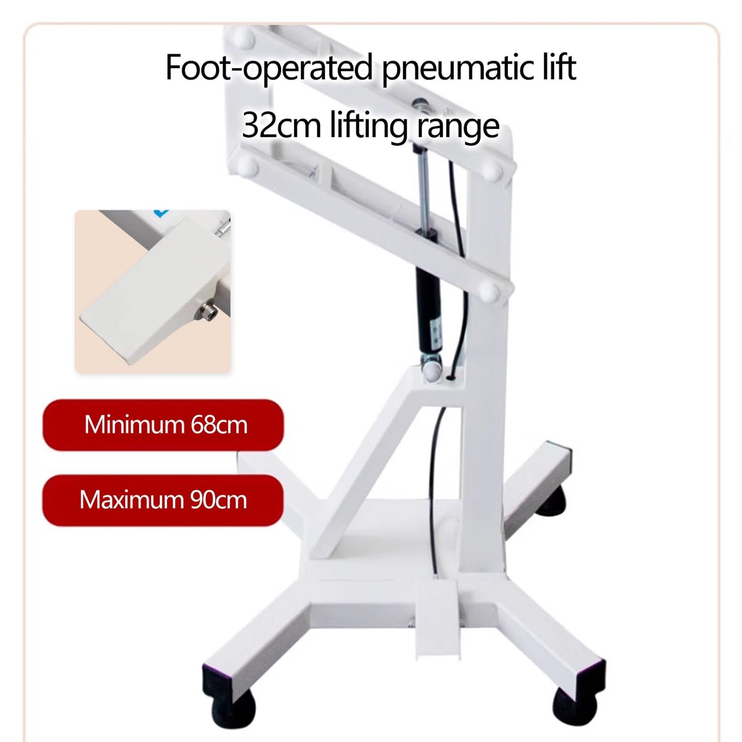 360°Rotation Dog Grooming Hammock Pneumatic Lift Dog Grooming Table, Height Adjustable 68-90cm, Illuminated Table Top with Non Slip Feet for Pet Grooming