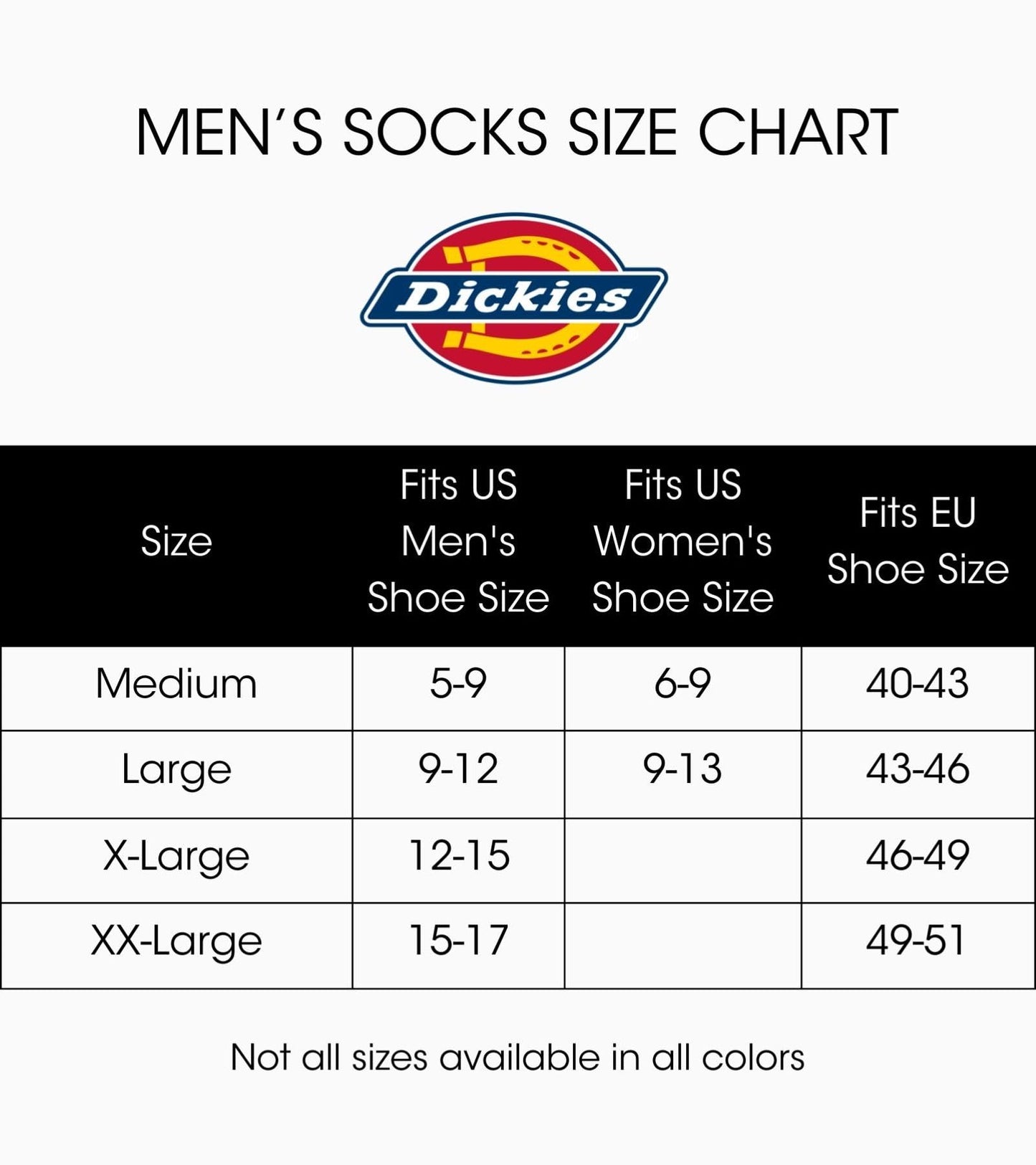 Dickies Men's Dri-tech Moisture Control 6-Pack Comfort Length Crew Socks