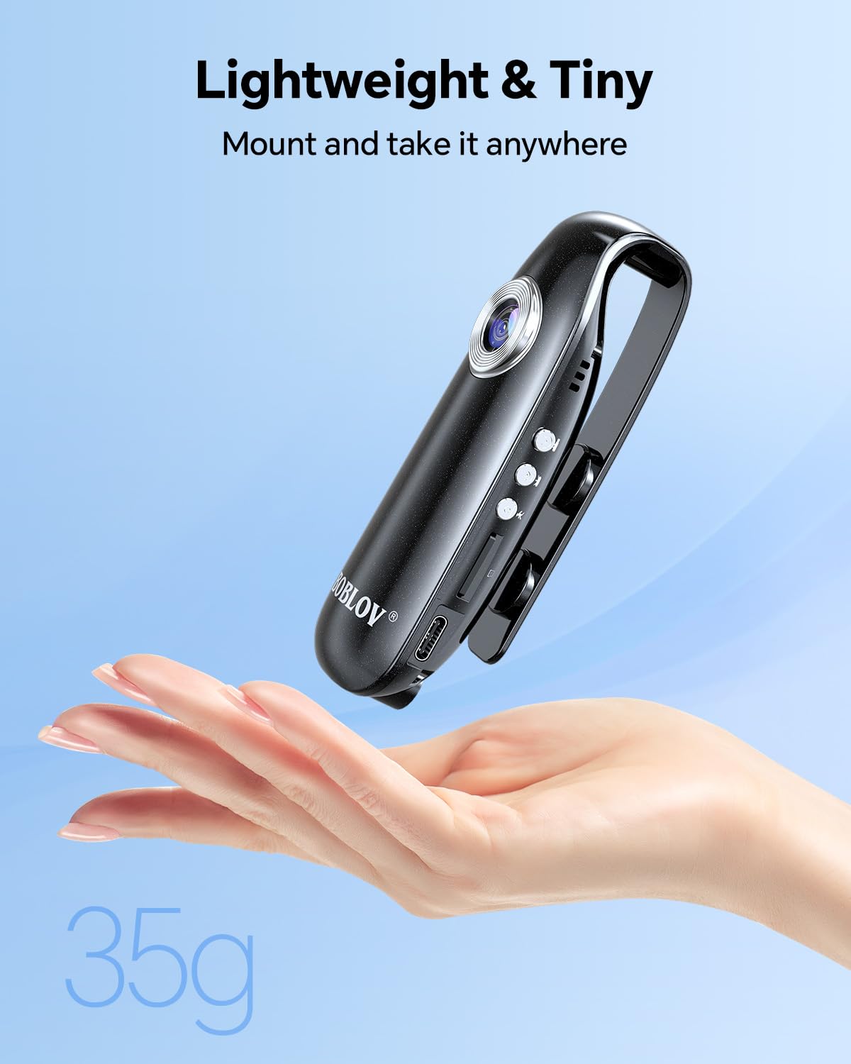 BOBLOV Mini Body Camera with Video: 64GB 007 Pocket Tiny Body Cams with Back Clip,1080P Small Wearable Camera with Audio Recording -User Friendly for Bike/Pet/Home/Proof