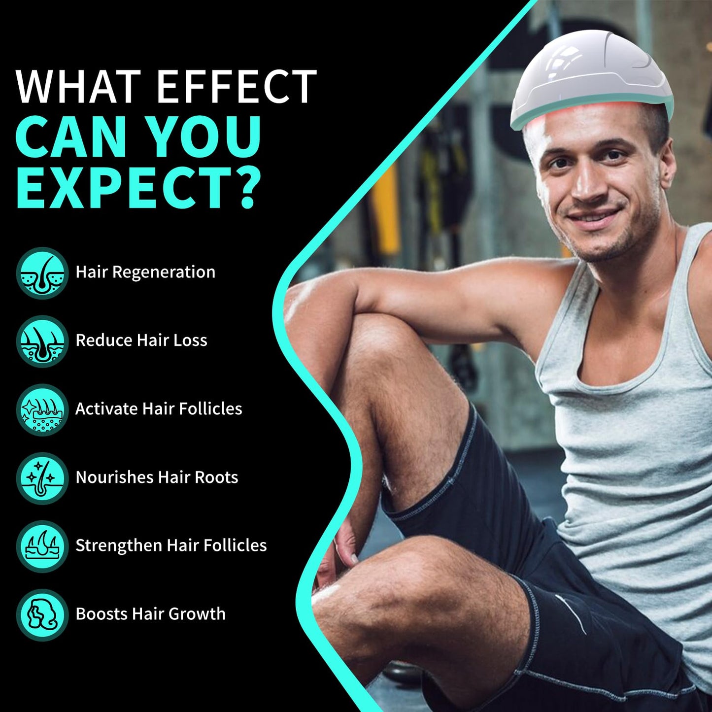 Laser Cap Wireless Laser Therapy Device for Hair Regrowth in Men & Women with Androgenic Alopecia