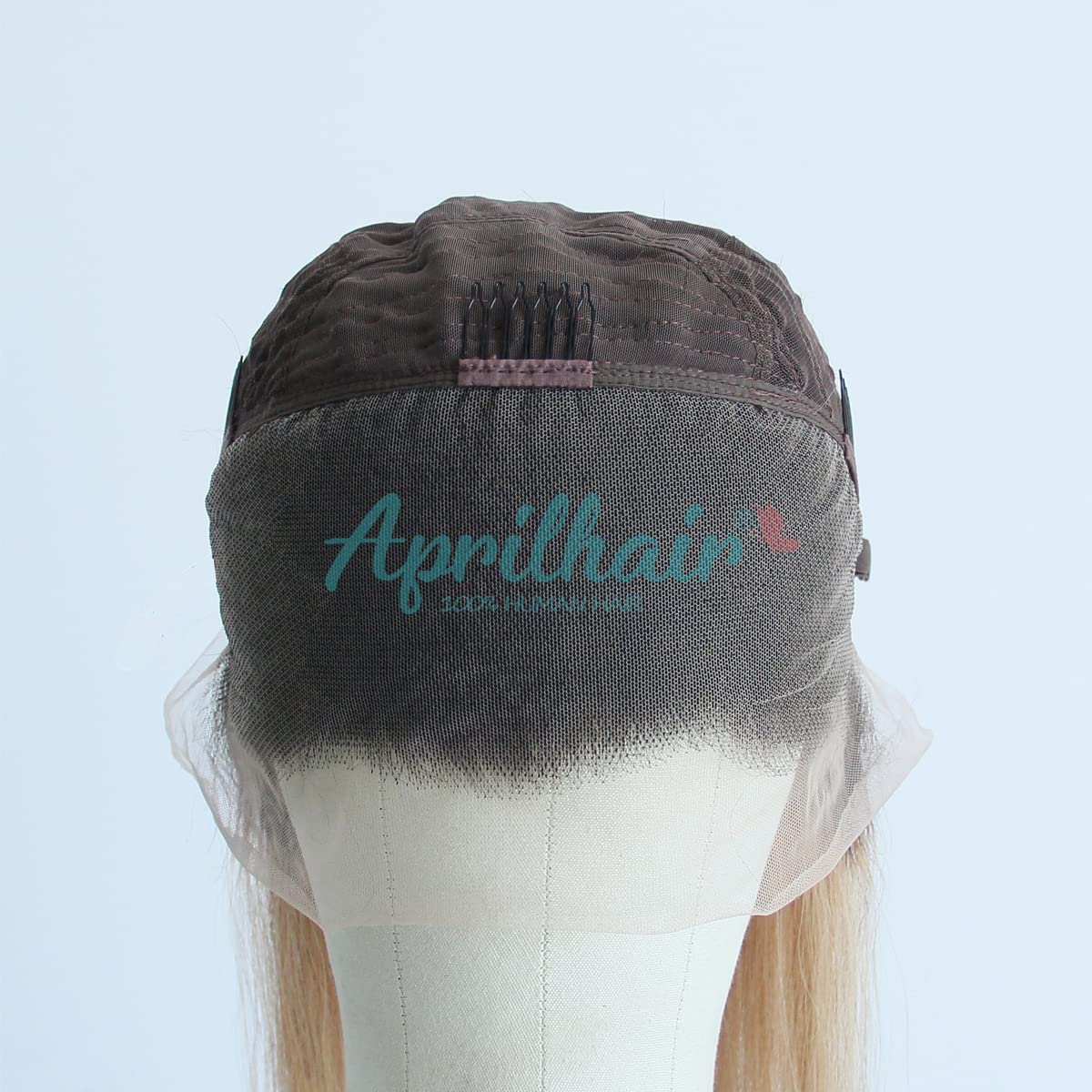 Aprilhair Pre-plucked Ombre #1B/27 Dark Root Honey Blonde Ear To Ear Lace Front Wigs Straight Glueless 150% Density Brazilian Virgin Human Hair With Baby Hair Full (16" inch, Lace Front Wig Straight)