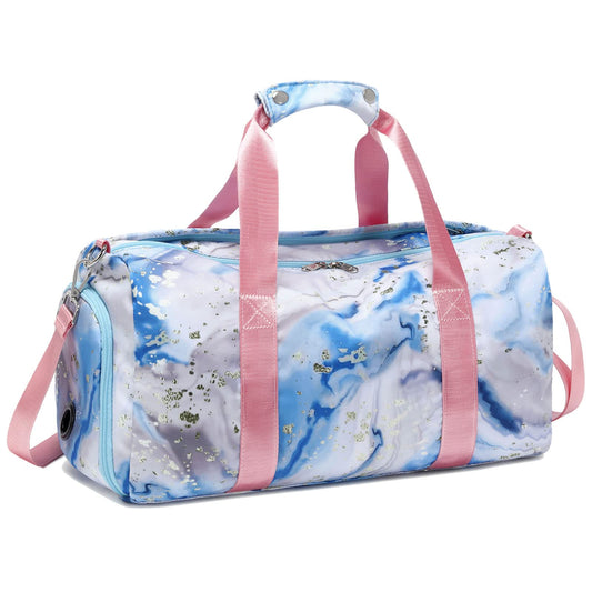 Octsky Sports Gym Bag Teens Dance Bag Gymnastics Bag Carry On Weekender Bag with Shoe Compartment and Wet Pocket