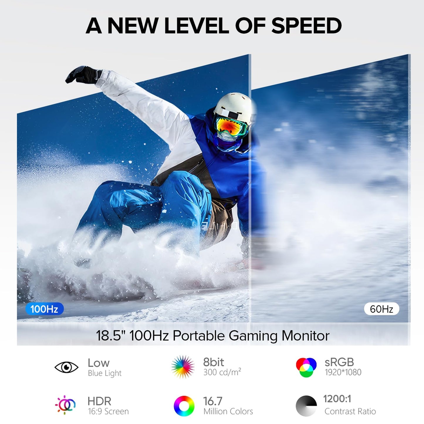 UPERFECT Delta 18.5" 100Hz Touchscreen Dual Portable Monitor, Laptop Screen Extender Stacked Triple Folding Monitor with Stand & VESA for Laptop PC Phone Game Console (No Driver Needed)