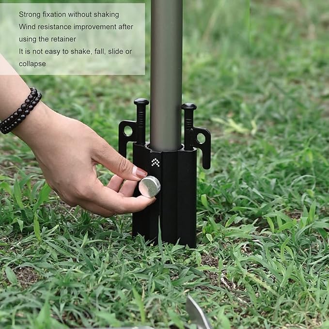 Alomejor Camping Tent Rod Holder Portable Awning Rod Holder Canopy Tent Bracket Fixed Tube Accessories