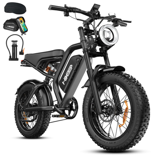 Electric Bike for Adults - K6 20 x 4 Inch Fat Tire, 750W/Peak 1500W Motor, 28MPH 48V15AH Detachable Battery, 4 Riding Modes Electric Dirt Bike, 7 Speed Electric Motorcycle, UL 2849 Certified