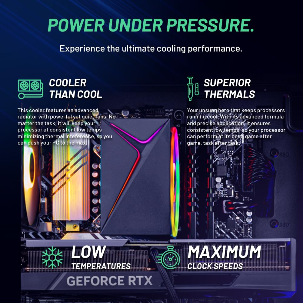 Skytech Nebula Gaming PC Desktop, Ryzen 5 5500 3.6 GHz (4.2GHz Turbo Boost), NVIDIA RTX 4060 8GB GDDR6X, 1TB SSD, 16GB DDR4 RAM 3200, 650W Gold PSU, Wi-Fi, Win 11 Home