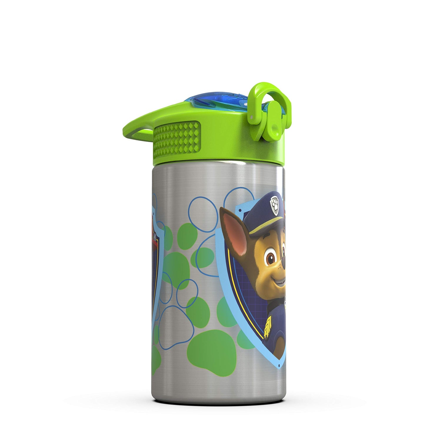 Zak Designs 15.5oz Stainless Steel Kids Water Bottle with Flip-up Straw Spout - BPA Free Durable Design, Paw Patrol Boy SS