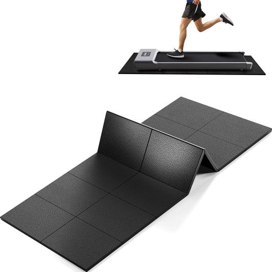 Foldable Treadmill Mat Walking Pads, Bike Exercise Equipment Mat, 1/4" Thick, 68"x24" Anti-Slip Waterproof Floor Protector for Carpet, Home Hardwood, Home Gyms, Workout Fitness Machines, Yoga, Gift