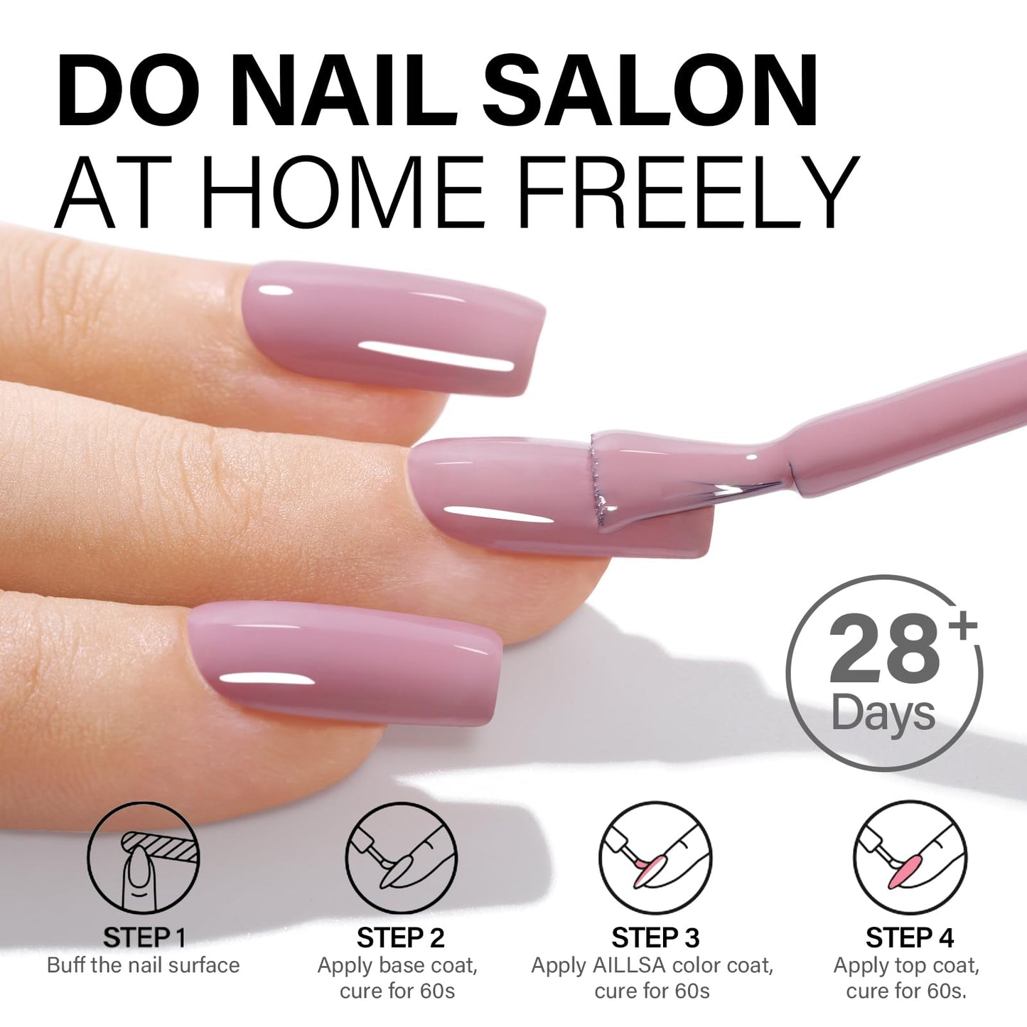 AILLSA Gel Nail Polish Light Purple Dried-Rose Nude Gel Polish Dusty Mauve Neutral Color Gel Polish Natural Summer Winter Nails Soak Off U V Gel Nail Manicure at Home Holiday Gift 0.51 Fl Oz/GC03