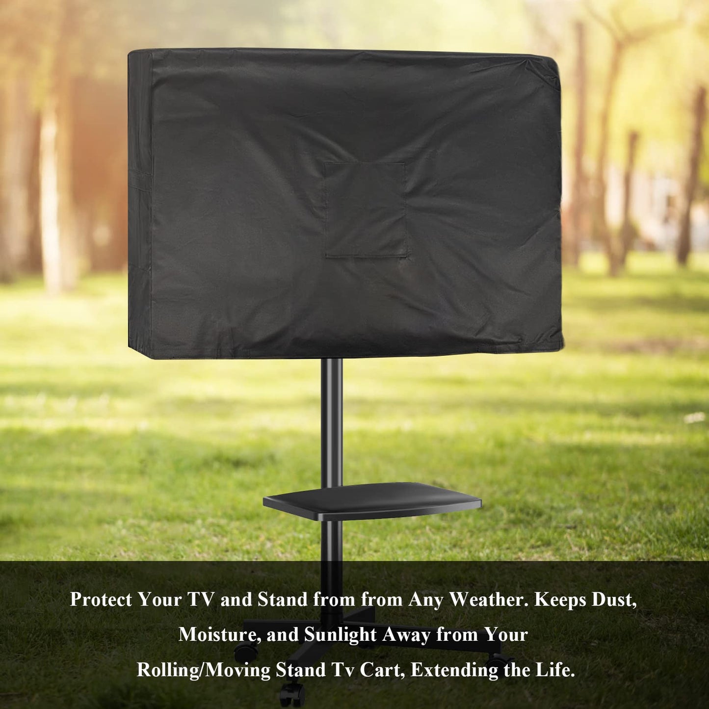 Andacar Mobile TV Stand Cover for 45-60 Inch Mobile TV Cart, Waterproof Outdoor TV Cover Dustproof TV Screen Cover Only (For 45-60 Inch Mobile TV Cart, Cover Only)