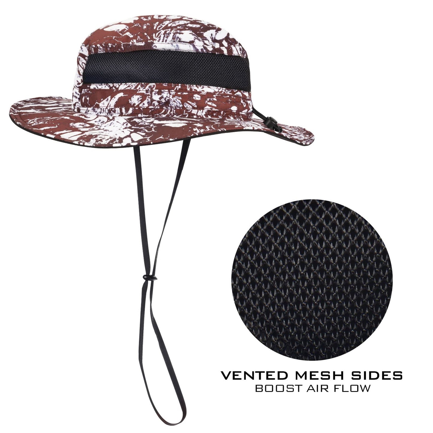 KastKing Sol Armis UPF 50 Boonie Hat - Sun Protection Hat, Fishing Beach & Hiking Paddling, Rowing, Kayaking Prym1 Fire and Ice