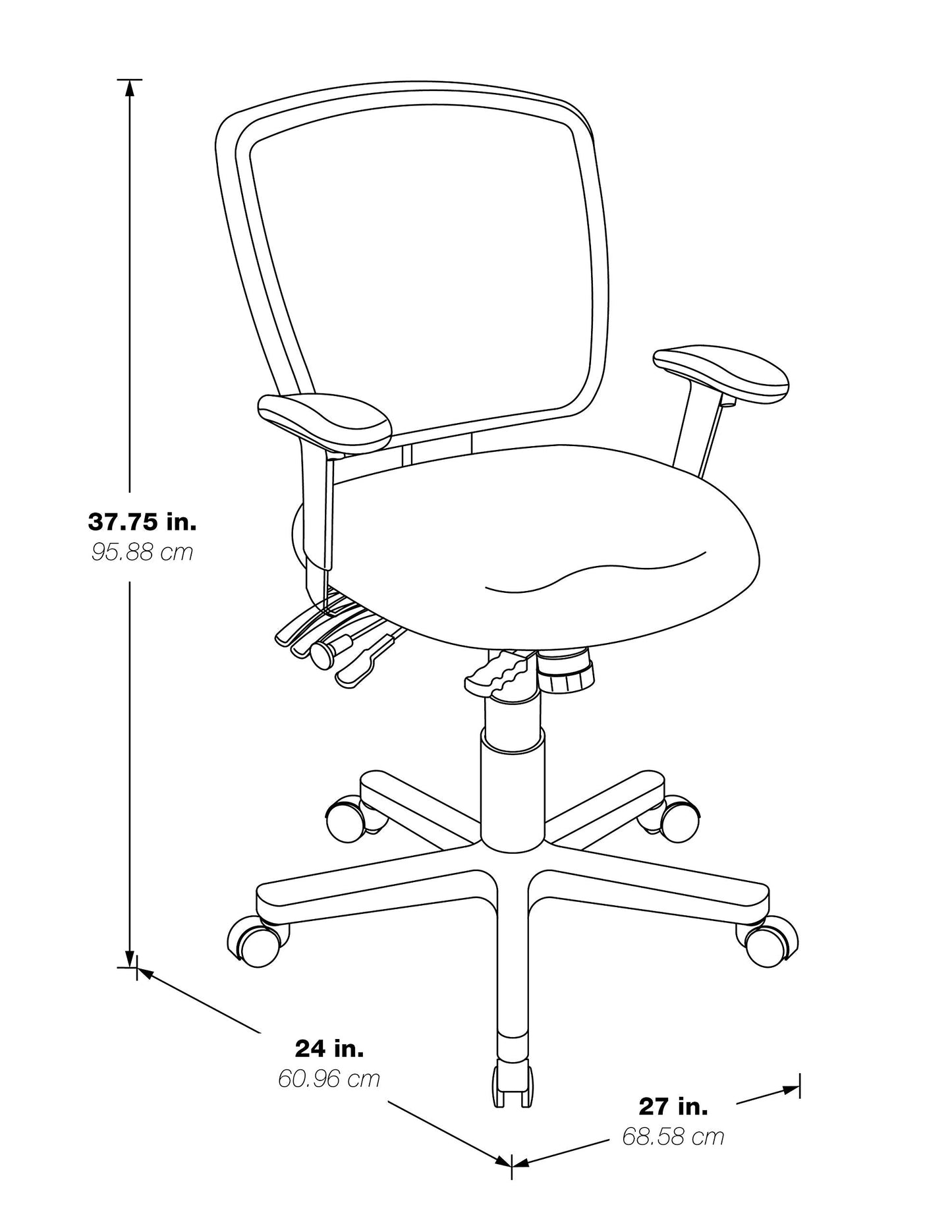 Office Star ProGrid Breathable Mesh Manager's Office Chair with Adjustable Seat Height, Multi-Function Tilt Control and Seat Slider, Mid Back, Coal FreeFlex Fabric