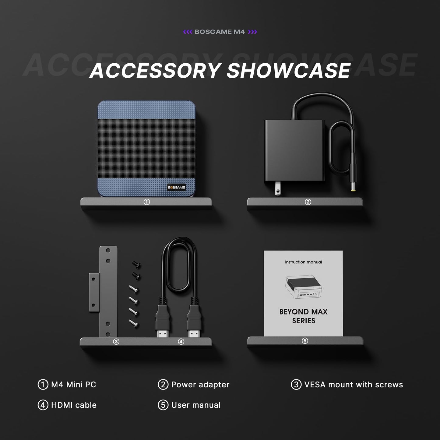 BOSGAME Mini PC M4, AMD Ryzen 7 8745HS Mini Gaming PC, 32GB DDR5 1TB PCIe4.0 NVMe SSD, Oculink & USB 4.0 Desktop Computers, Dual 2.5G Ethernet, Wi-Fi 6E/BT 5.2