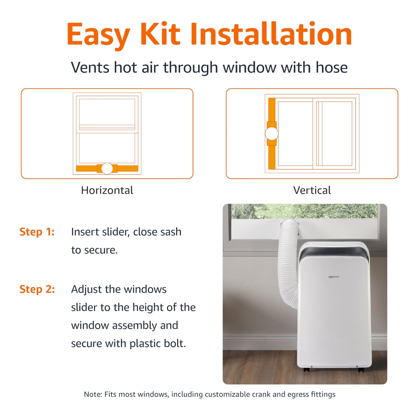 Amazon Basics 3-In-1 Portable Air Conditioner, 10,000 BTU (ASHRAE), Cools Up to 450 Sqf, Portable AC with Cool/Dry (Dehumidifier)/Fan-Only Functions, Auto Mode, Sleep Mode, Timer, White