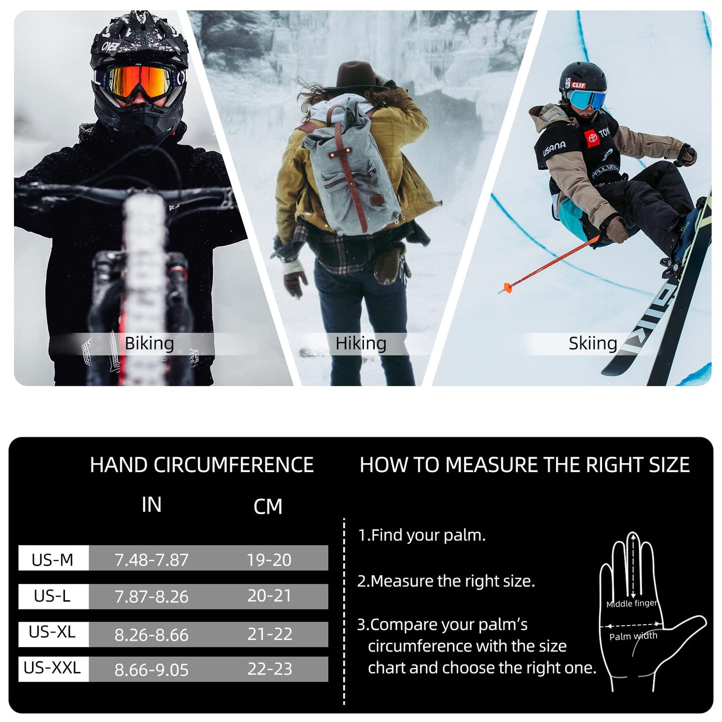 ROCKBROS Winter Cycling Gloves for Men Women Winter Fleece Full Finger Bike Gloves Touch Screen Road Mountain Bicycle Gloves