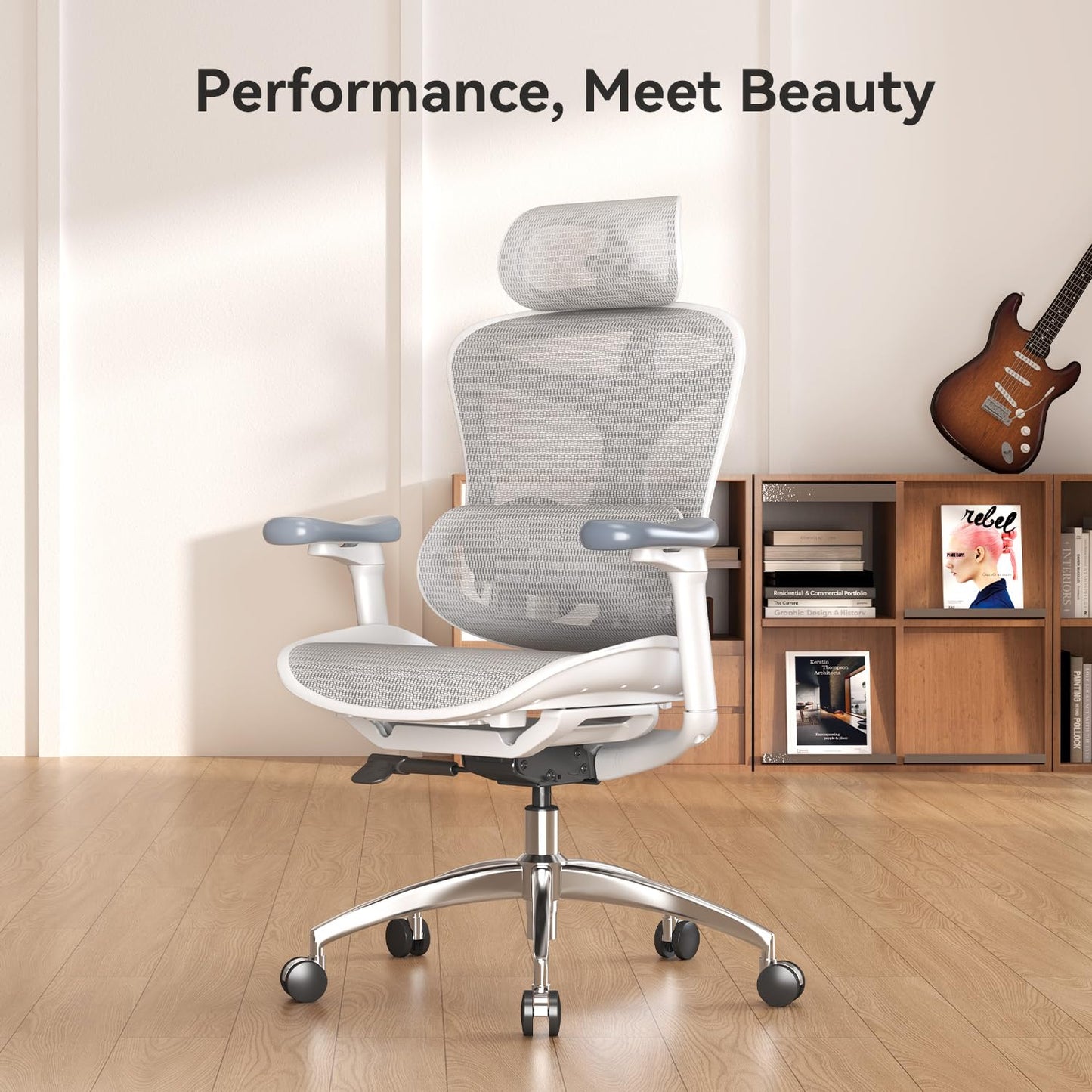 SIHOO Doro C300 Ergonomic Office Chair with 3D Armrests, Dynamic Lumbar Support, and Seat Depth Adjustment for Home Office (Grey)