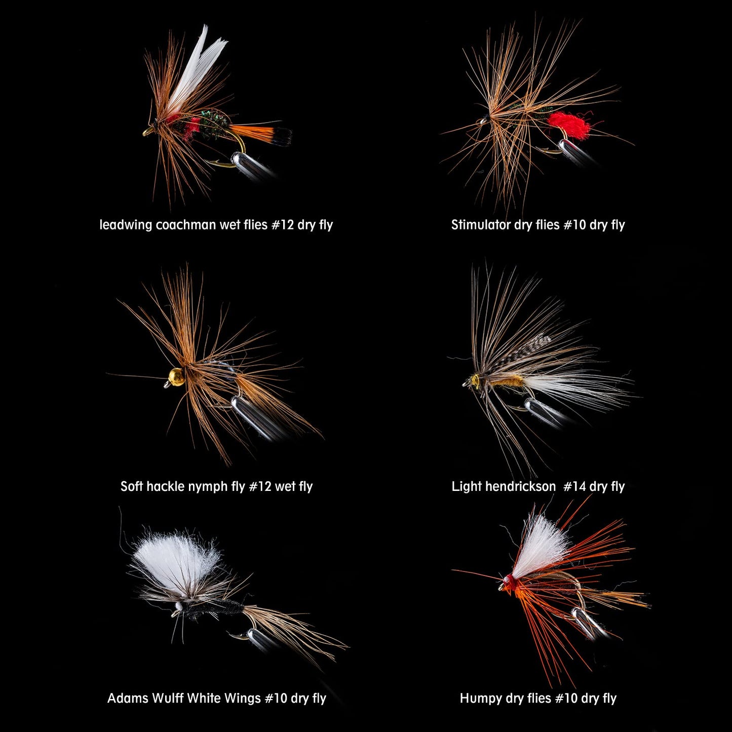 Goture Fly Fishing Flies Kit - 30pcs Lures - Fly Fishing Assortment Kit for Bass Trout Salmon Fishing - Dry Flies Wet Flies Streamers Nymphs