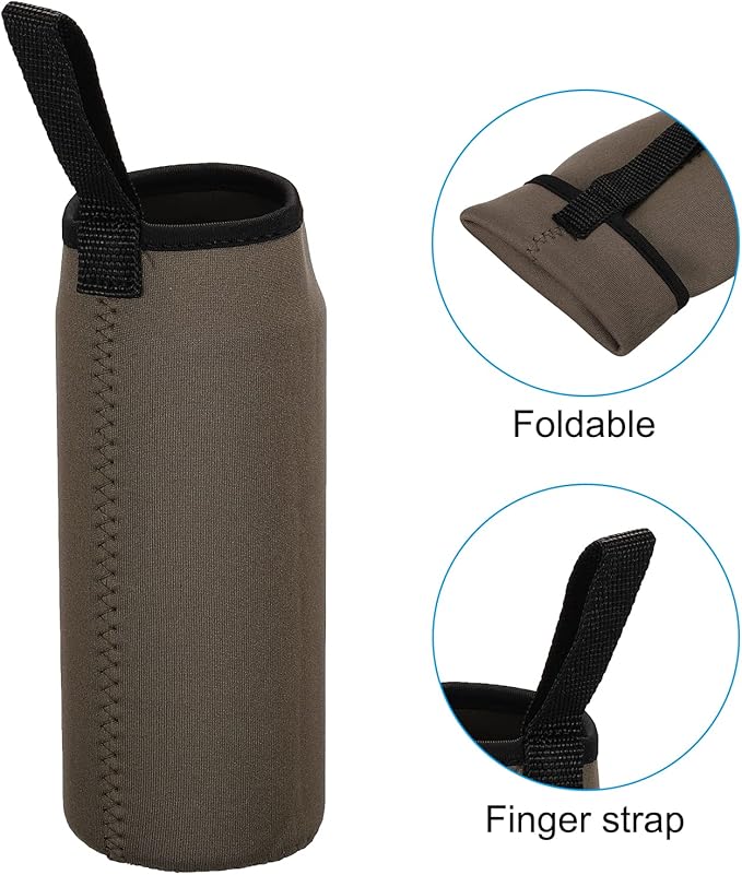 PATIKIL 65mmx180mm Water Bottle Sleeve, 4 Pack Neoprene Insulated Bottle Bag Holder Carrier Pouch with Finger Strap, Coffee