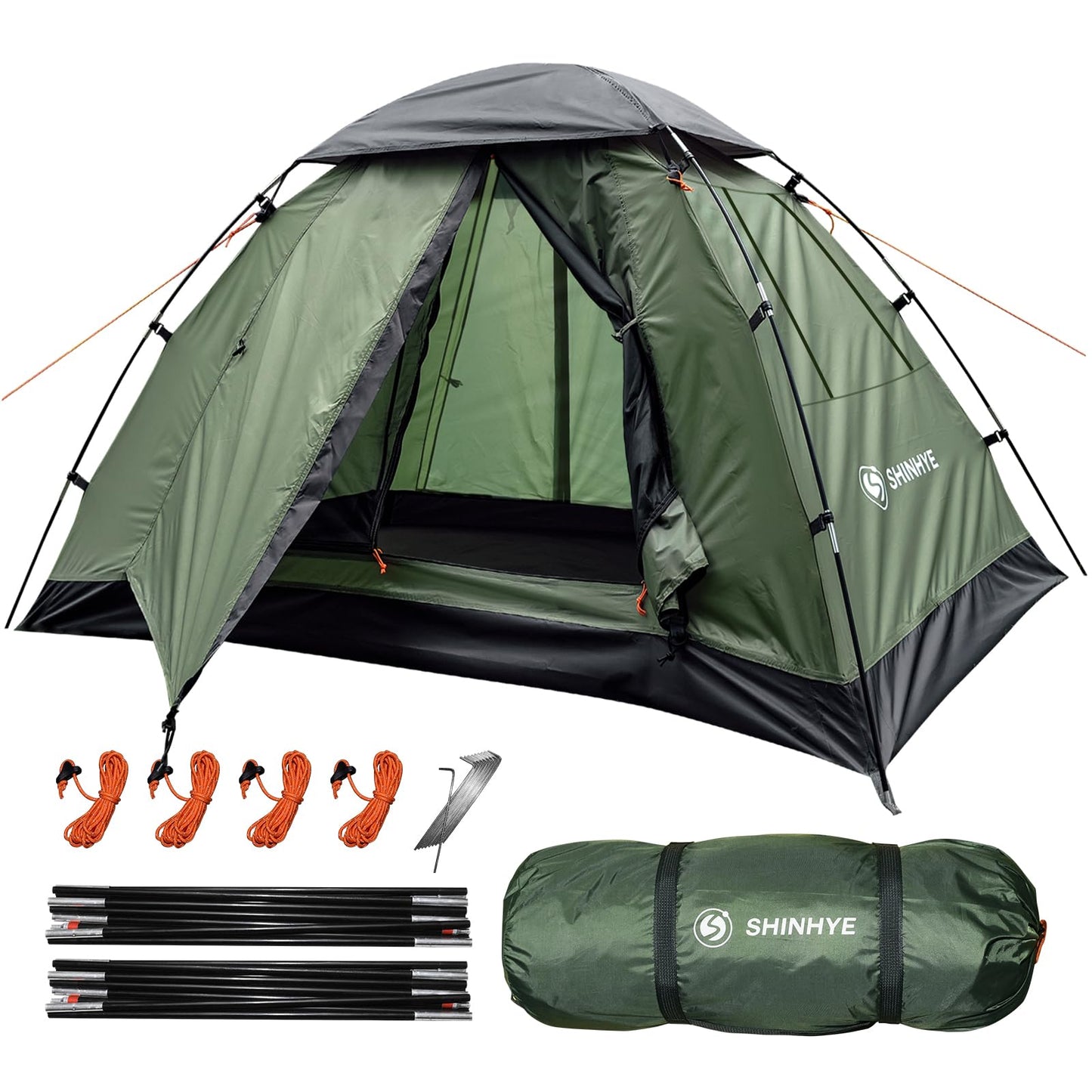 Backpacking Tent for Camping 2 Person Hiking Ultralight Tent for Waterproof Windproof Outdoor Two Doors Tents Easy Quick Setup Lightweight Instant Tents