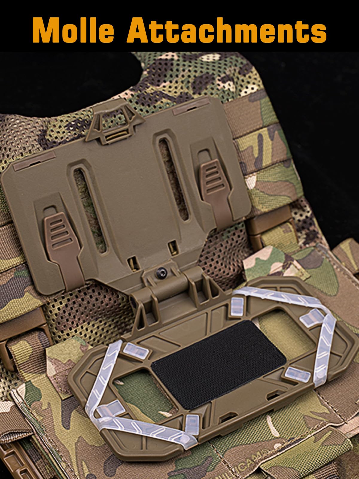 EralcNa Tactical Gear Plate Carrier Vest Accessories Phone Chest Mount Holder for Screen Size 4.7"-6.7",Tan