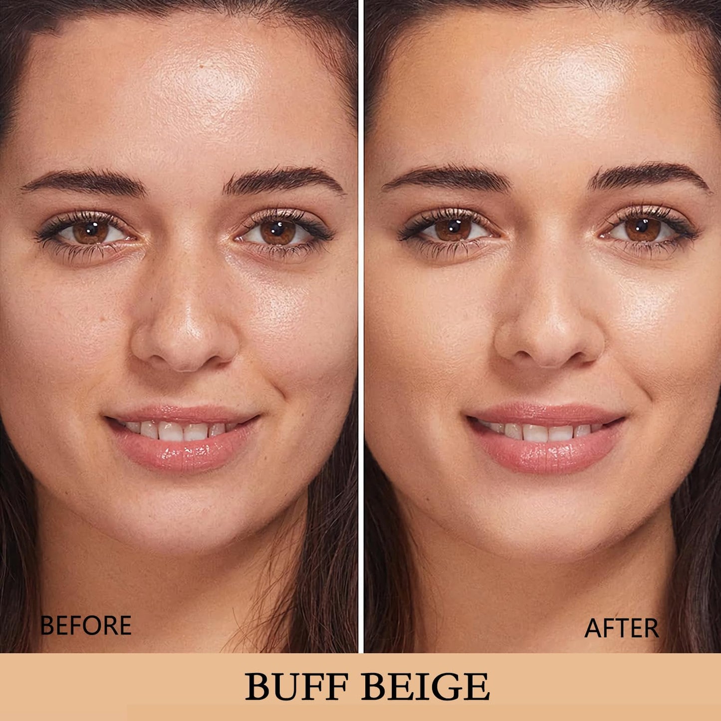 Air Cushion CC Cream Mushroom Head Foundation, Moisturizing BB Cream Makeup Long Lasting Matte Concealer (Buff Beige)
