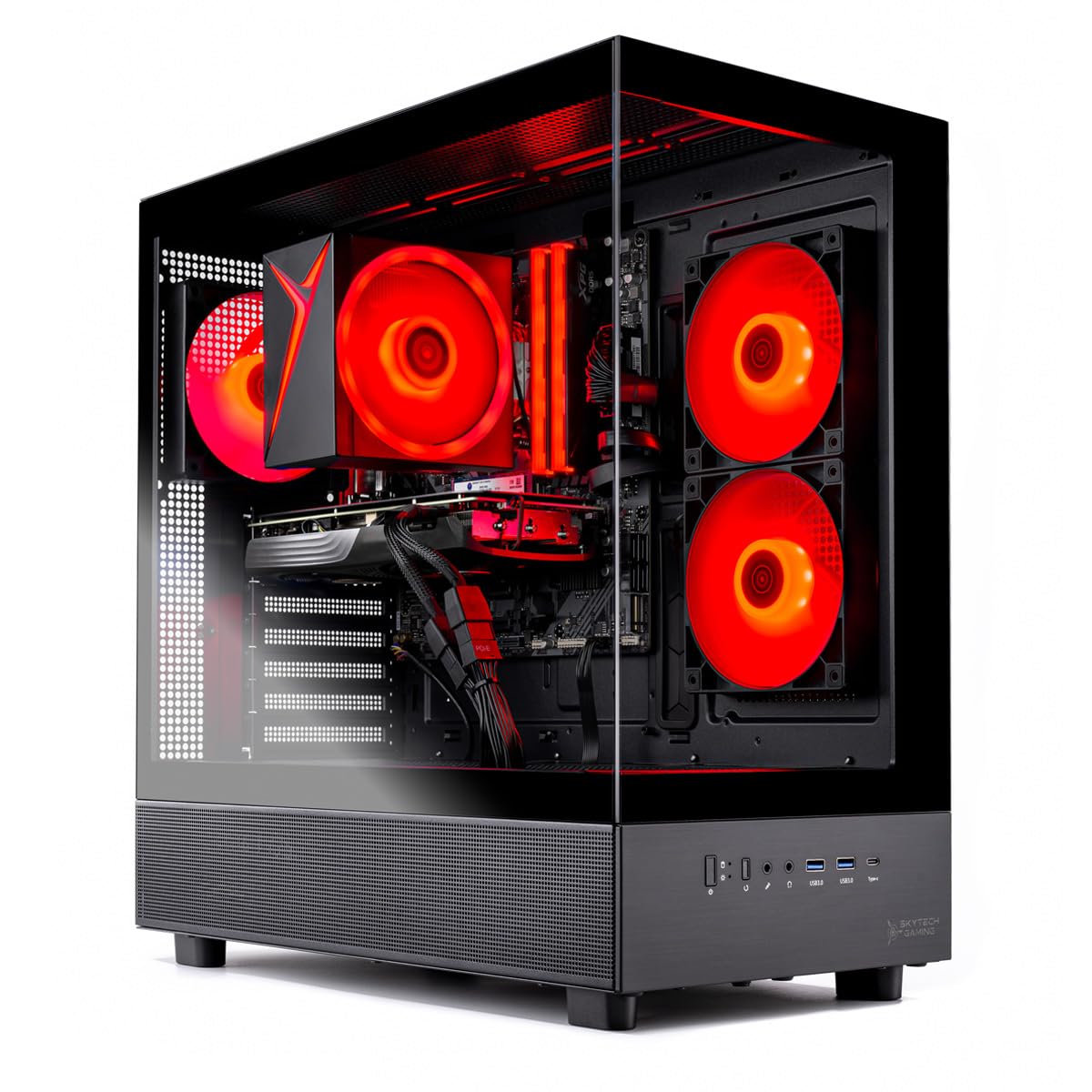 Skytech Gaming Azure 3 Desktop PC, Intel i5 14400F 2.5 GHz (4.7GHz), NVIDIA RTX 5060, 1TB NVMe SSD, 32GB DDR5 RAM 5200 RGB, 650W Gold PSU, Wi-Fi, Win 11