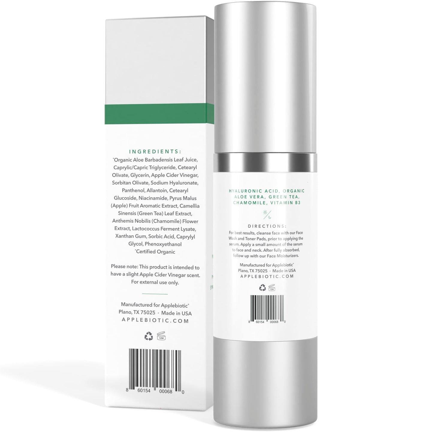 AppleBiotic Skincare Bundle - Face Wash, Toner Pads, Face Serum, Eye Cream, Day Cream