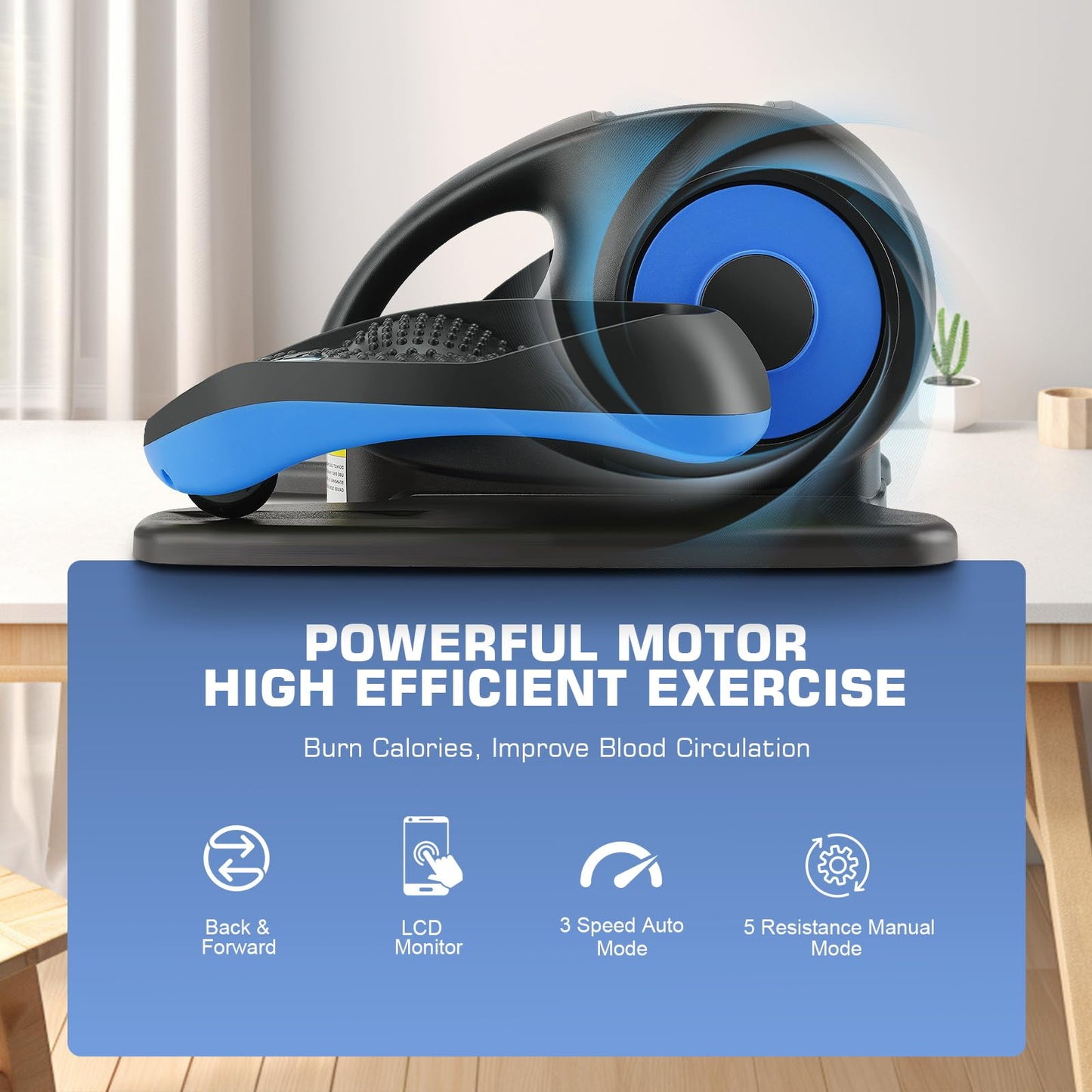ANCHEER Under Desk Elliptical, Electric Leg Exerciser While Sitting for Seniors, Quiet Portable Ellipse Leg Exerciser as Seen on TV Motorized Seated Pedal Exerciser with Remote Control for Home Office